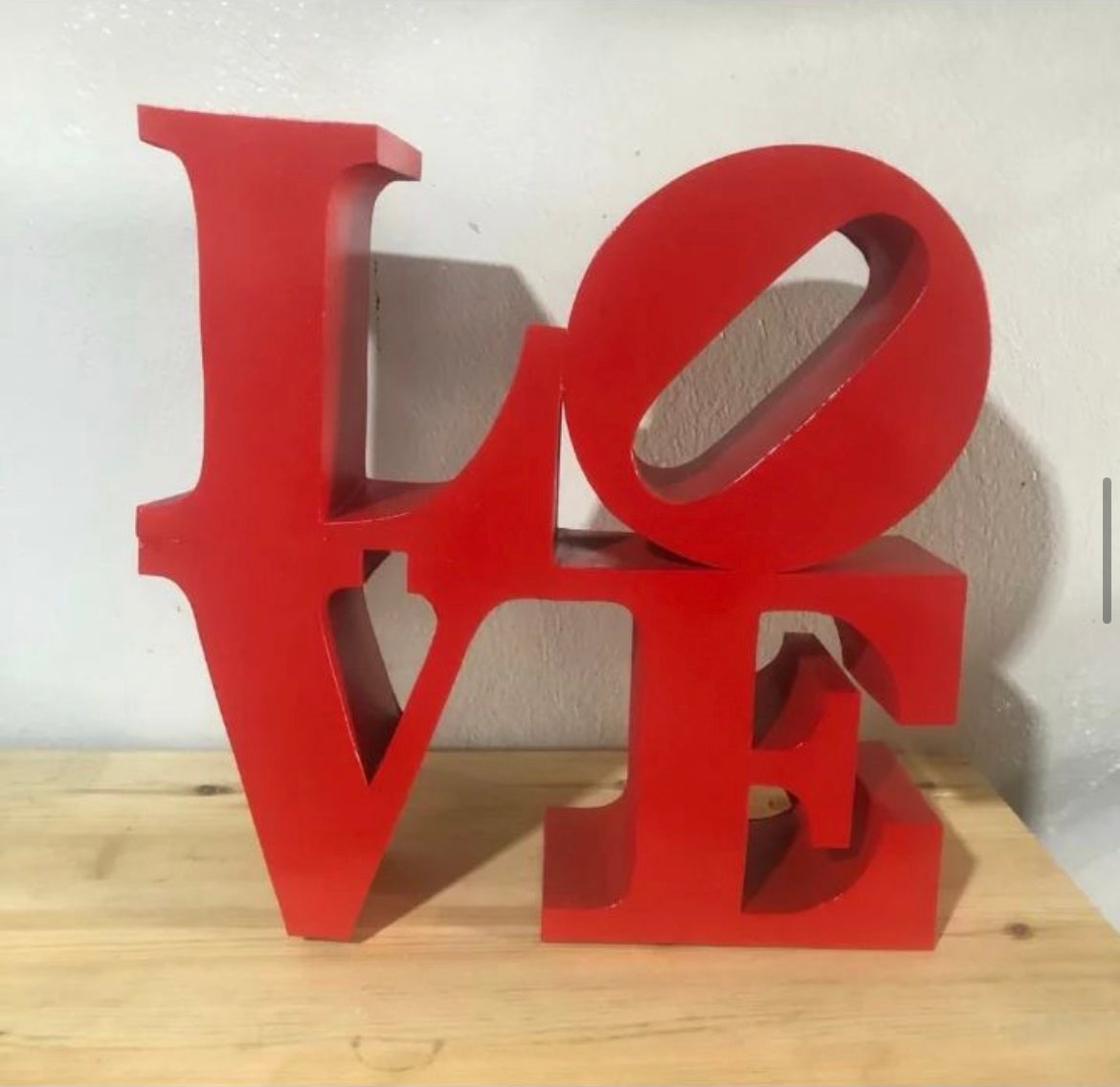 Sculpture métallique artisanale petit LOVE en acier recyclé