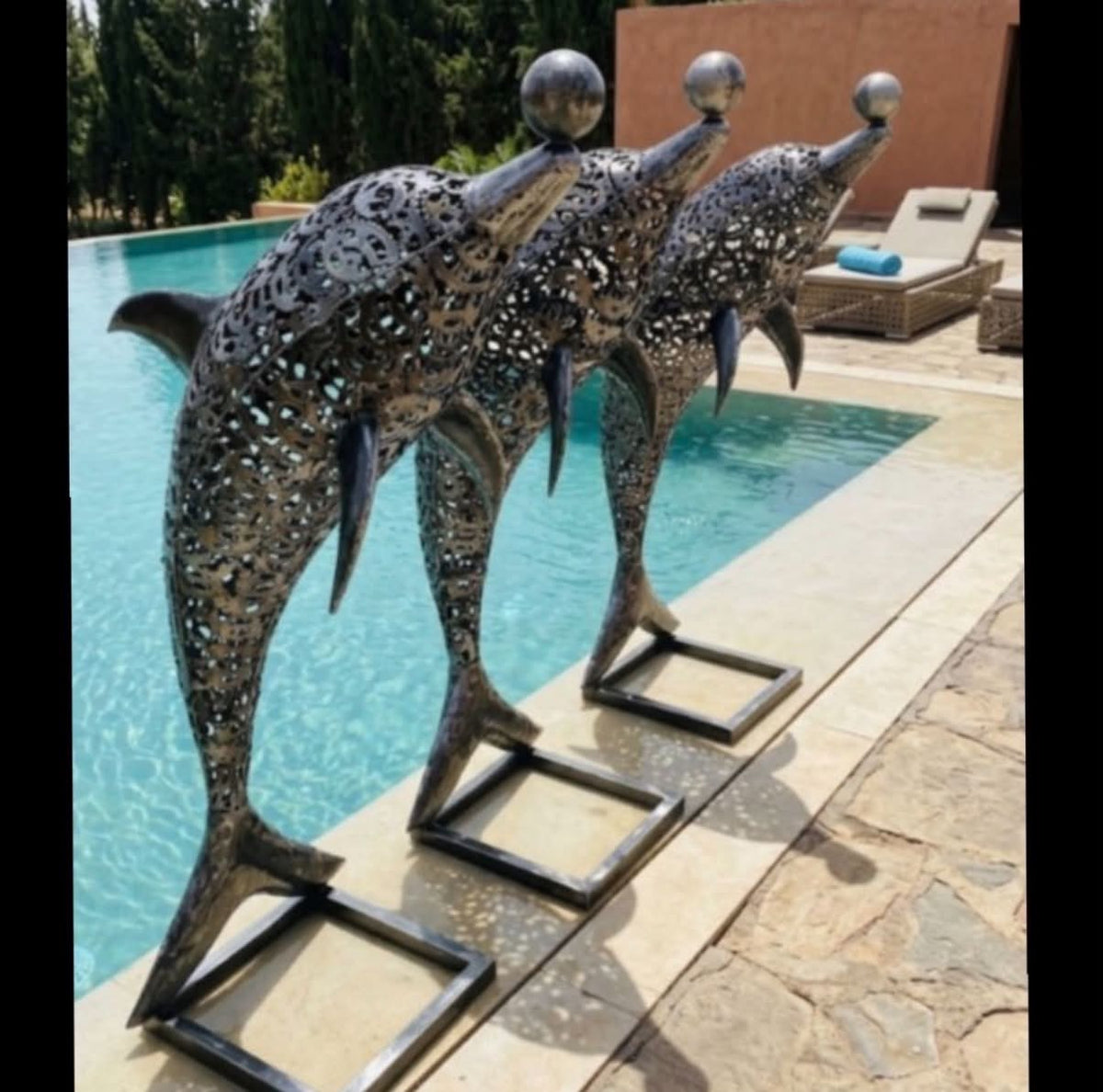 Sculpture métallique artisanale – Dauphin
